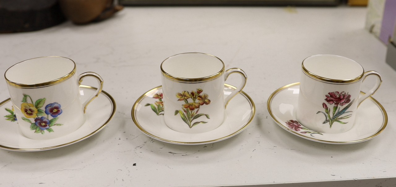 A Worcester botanical decorated coffee set.